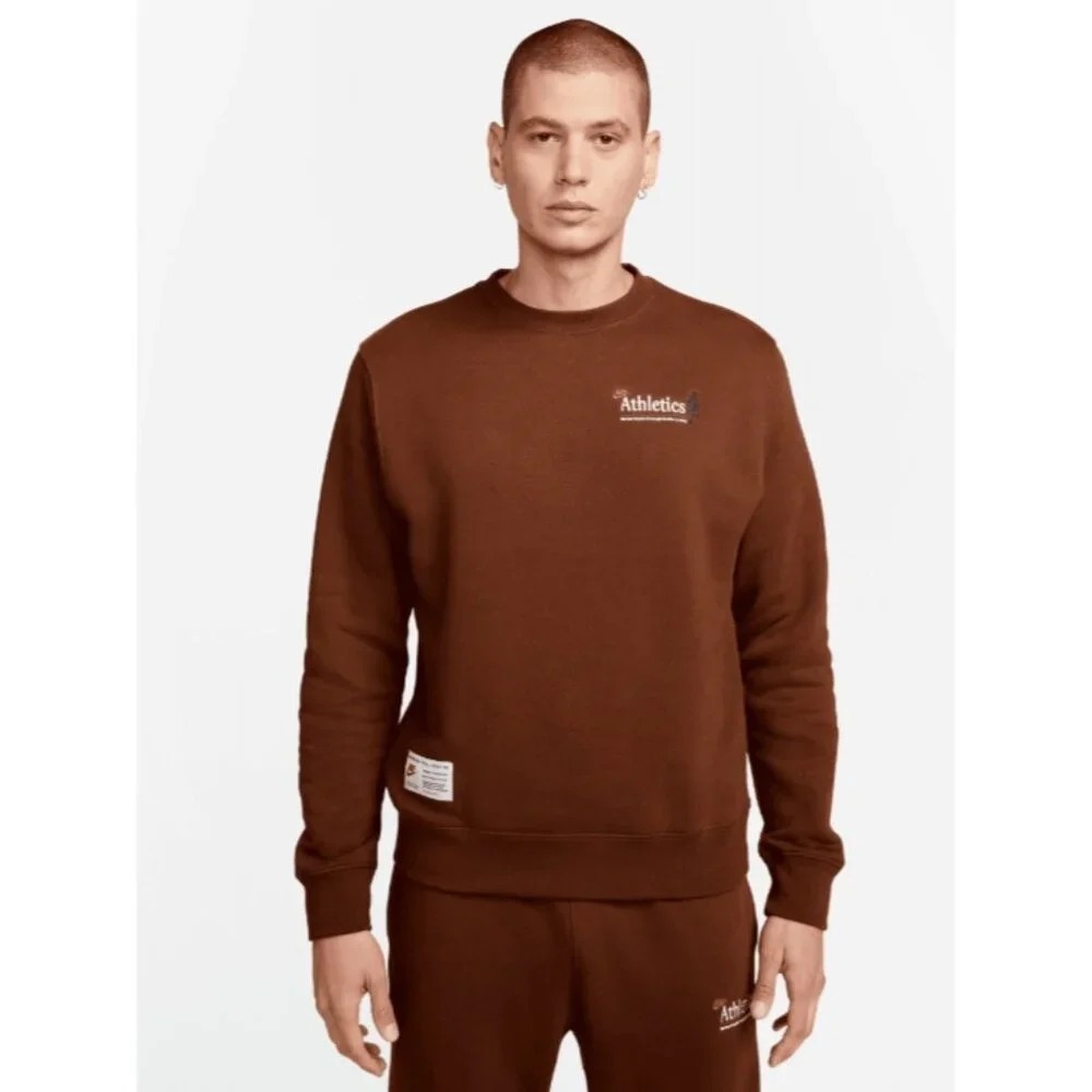 GUC Nike Athletics Men's Brown Crewneck Sweatshirt One Day At A Time FN1486-25 M